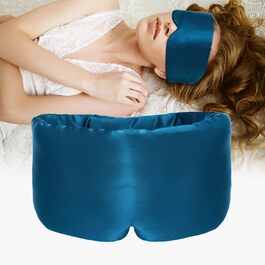 Шовкова маска для сну ATreebag павинно-синя