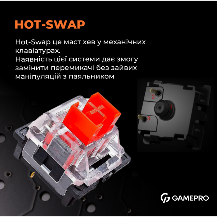 Дротова механічна клавіатура GamePro MK180W (Red) з Hot-Swap RGB White