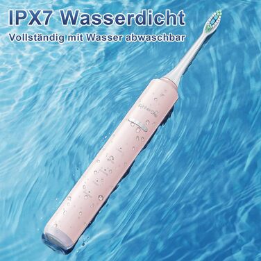 Електрична зубна щітка Betterchoi з магнітною левітацією, 41 000 VPM, 4 насадки, IPX7, 180 днів роботи від акумулятора, 5 режимів, таймер, рожева