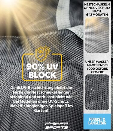 Дитяча гойдалка-гніздо на вулицю, діаметр 100 см, з подушкою та ручками, регульована висота, стійка до погодних умов, довговічна. Підходить для ігор в приміщенні та на вулиці.