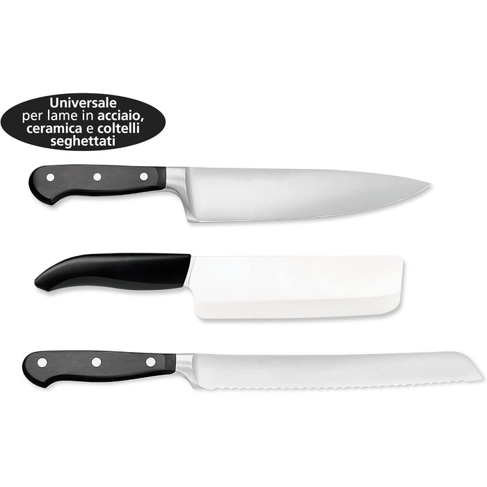 Професійний електричний точило для ножів Macom Just Kitchen 827 Prosharp, нержавіюча сталь, білий та сталевий колір