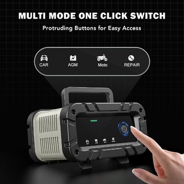 Автоматичний зарядний пристрій для акумуляторів з температурною компенсацією (6A), червоний. Підходить для авто, вантажівок, мотоциклів, газонокосарок, човнів та морських акумуляторів.