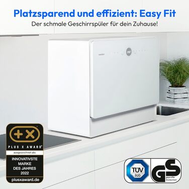 MINI посудомийна машина MEDION DWT51 біла (5 комплектів, з сенсорним керуванням, функція відра, 7 програм, таймер, MD 37766)