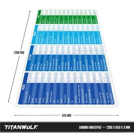 Килимок для миші Titanwolf 1200x600mm з картою світу XXXL - великий килимок для ігор з підвищеною точністю та швидкістю, підходить для Logitech та інших мишей та клавіатур