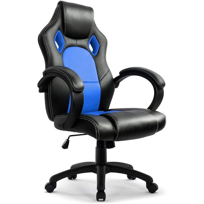 Інтимне ігрове крісло WM Heart Ергономічне шкіряне крісло PC Racing Executive Chair (синій)