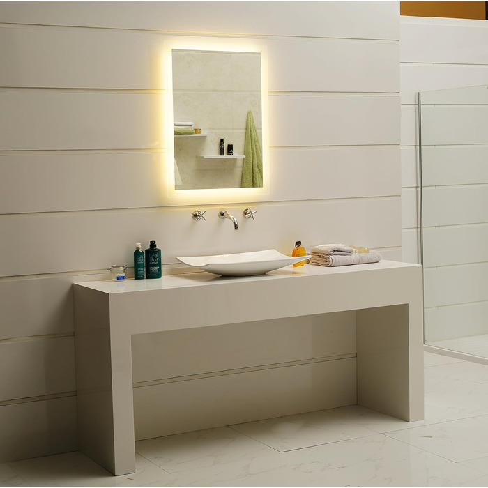 Дзеркало для ванної кімнати Dr. Fleischmann GS084N з LED-підсвічуванням (120x60 см, тепле біле світло)