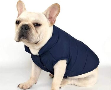 Тепла куртка для собак meioro, одяг для собак, затишна куртка для собак, зимове пальто з підкладкою, одяг для собак і кішок, теплий одяг для французьких бульдогів, мопсів, жилет (м, Синій)