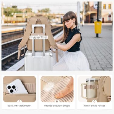 LOVEVOOK Рюкзак для ручної поклажі в літак 40L, жіночий великий, 17.3