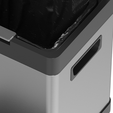 Сміттєвий відер з педаллю та розділенням 20+14 л, нержавіюча сталь, з кришкою та вийманими внутрішніми контейнерами, 32,5 x 31,5 x 78 см, сріблястий