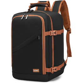 Кабінний рюкзак Kono 40x20x25 см для Ryanair, 20L, мінімалістичний (чорний/коричневий)