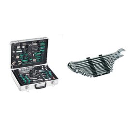 Набір інструментів Brüder Mannesmann 108 предметів в алюмінієвому кейсі: викрутки, плоскогубці, біти, головки, молоток, сталь Cr-V