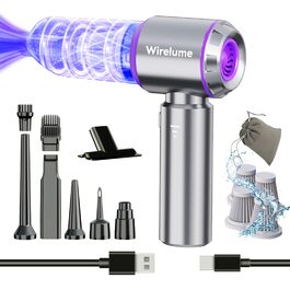 Акумуляторний ручний автомобільний пилосос 4 в 1, бездротовий міні-пилосос для авто з потужністю 22 000 Па, 3 режими всмоктування, портативний для шерсті тварин та салону авто, фіолетовий