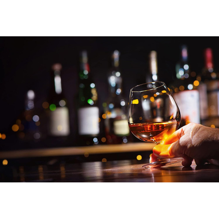 Набір з 4 келихів для коньяку та бренді | 350 мл | Скляний набір для коньяку, бренді, коктейлів | Для дому, ресторанів та вечірок | Можна мити в посудомийній машині