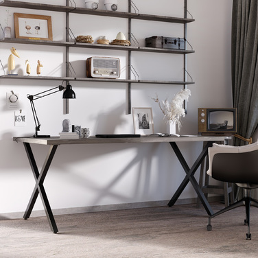 2 шт. металеві ніжки для столу, підставка для обіднього столу, письмового столу, журнального столика, металевий каркас у формі X, чорний колір, 72 см