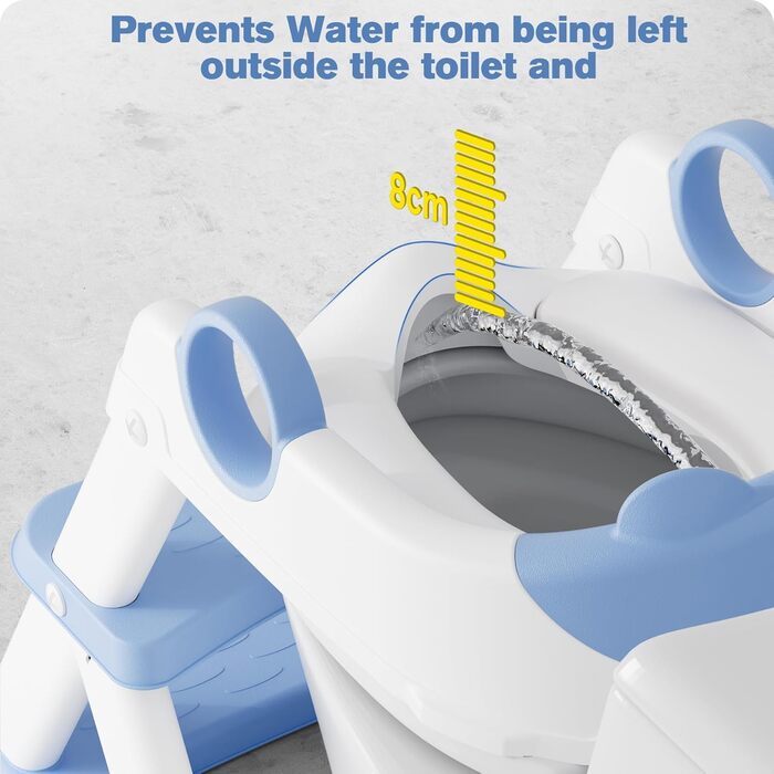 Дитячий унітаз-сходинка з сидінням 2-в-1 для хлопчиків та дівчаток, блакитний. Безпечний та зручний!