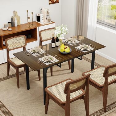 Розсувний стіл Artethys 105/150x70 см - індустріальний обідній стіл для кухні, вітальні, їдальні. Прямокутна стільниця, дерев'яний стіл на металевих ніжках, на 4-6 осіб