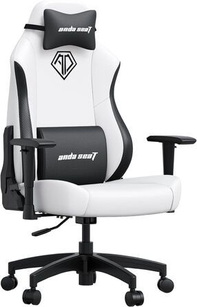 Ігровий крісло Anda Seat Phantom Kids для дітей 5-10 років - ергономічне, з підголовником та поперековою підтримкою, чорне, з PVC шкіри