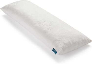 Подушка для вагітних та сну на боці LUCID з ефектом пам'яті (Memory Foam), м'який бамбуковий чохол, біла