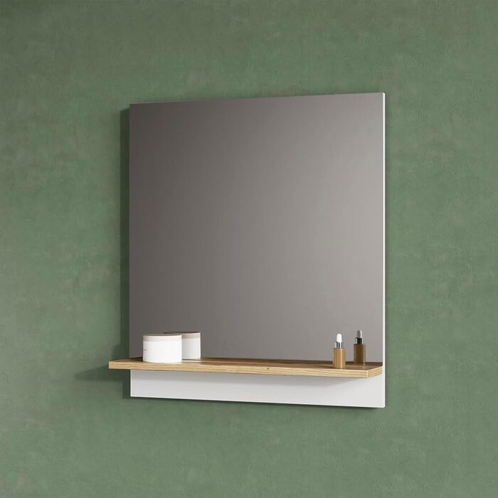 Дзеркало для ванної кімнати Livinity Timavo з полицею, білий, 60 x 67 см