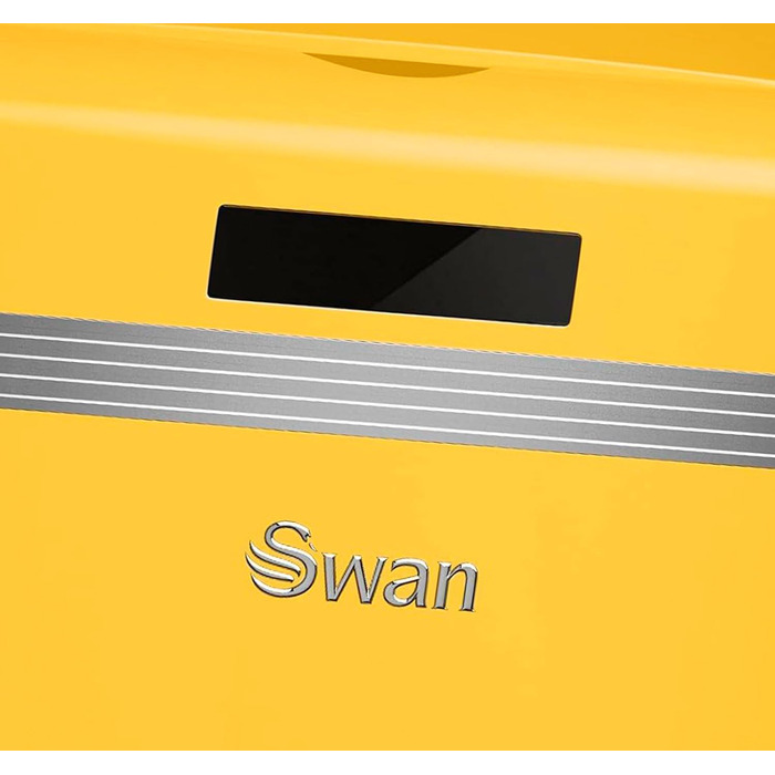 Відро для сміття Swan Retro з датчиком руху, 45 л, метал, жовте. Інтелектуальний контейнер для переробки сміття, великий об'єм, вінтажний дизайн