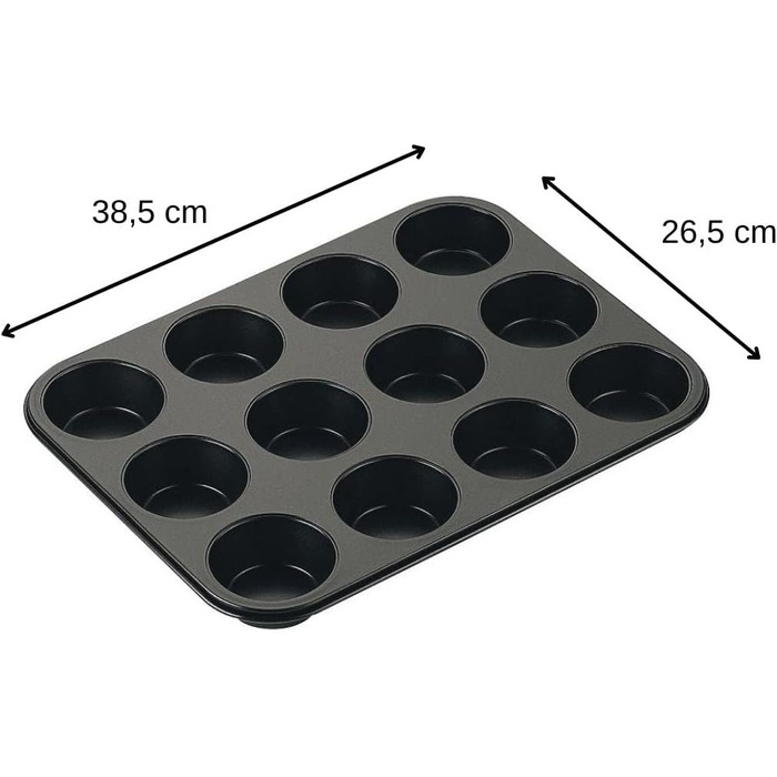 Форма для кексів Ø 7 см BLACK METALLIC, листова сталь, антипригарне покриття, 6535