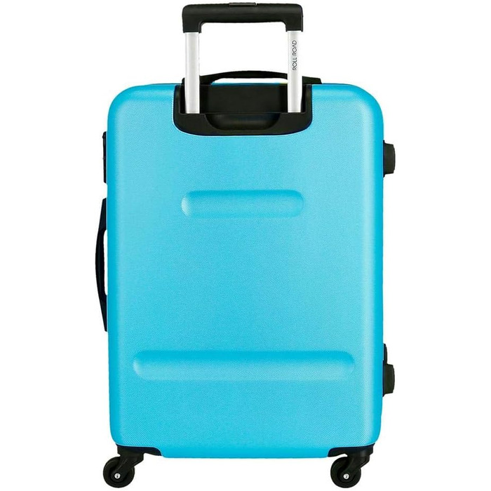 Валіза ручної поклажі Roll Road з ABS-пластику, кодований замок, 4 колеса, блакитний колір, набір