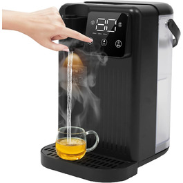 Диспенсер гарячої води з фільтром, 3 л, регулювання температури, сенсорний дисплей, нагрів за 3 сек, 25-99°C (чорний)