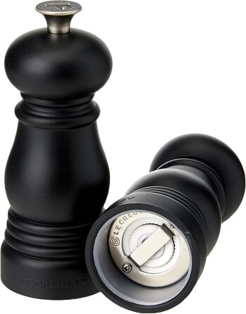 Набір для перцю та солі Le Creuset Kleines Mühlenset, чорний матовий, керамічний млин, ABS-пластик, 5x5x12.1 см