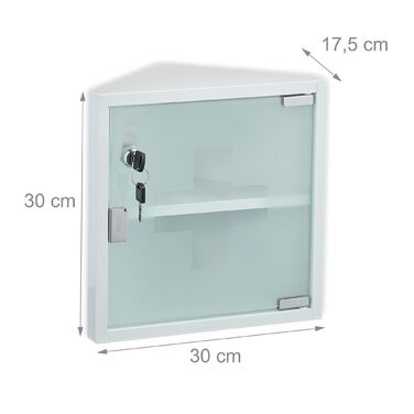 Шафка для медикаментів Relaxdays зі скляними дверцятами