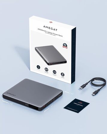 Вт, 20000 мАг ноутбук Power Bank USB C вхід і вихід зовнішня батарея 3 порти, цифровий дисплей, швидка підзарядка 65 Вт, для ноутбуків, планшетів, смартфонів, навушників тощо, 100