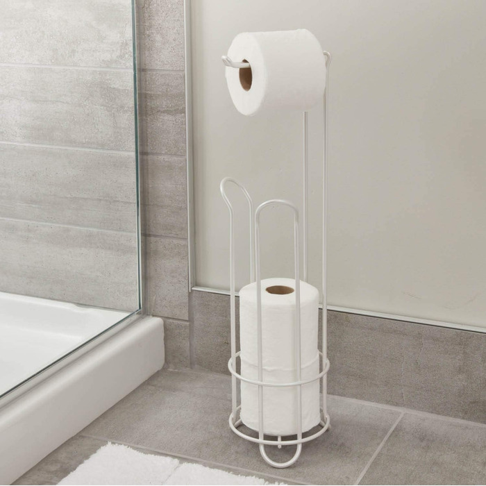 Дизайн паперового туалету avec дозволяє використовувати рулони для заміни, паперовий туалетний столик дистриб'ютора в різних місцях, рулони для туалетного паперу 3 рулони, сріблястий (перлинно-білий, тримач для рулонів для туалету)