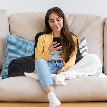 Лежак для читання Lesekissen, великий, для дорослих та дітей, з підлокітниками, підтримка спини для відпочинку та сну, вафельний малюнок, стереоскопічний дизайн, чорний, великий