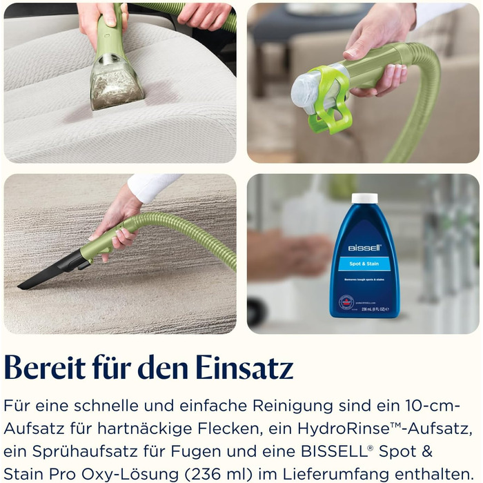 BISSELL Little Green - портативний мийник для килимів та м'яких меблів. Потужний мийник для видалення плям та бруду, для дому, авто та інших поверхонь. Модель 4098N