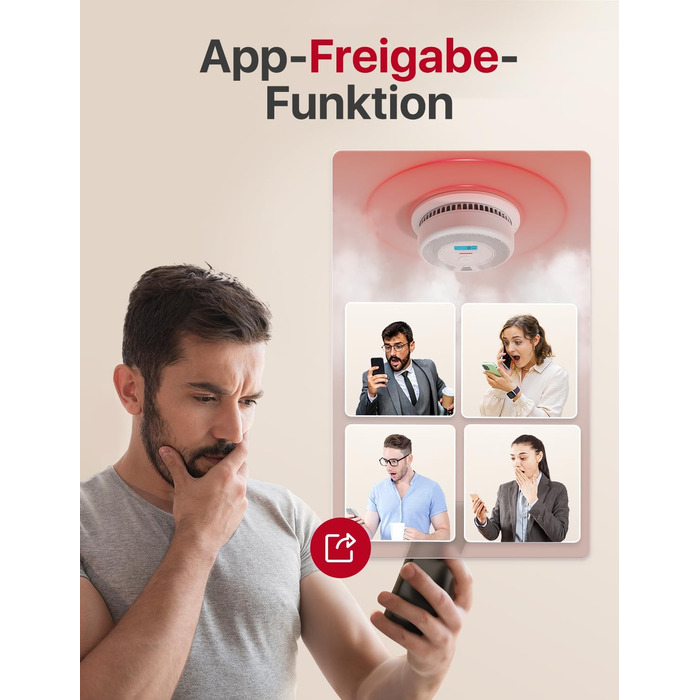 Датчик диму та монооксиду вуглецю X-Sense SC07-WX з Wi-Fi, з змінною батареєю, сумісний з додатком X-Sense Home Security, 1 шт. (набір 2 шт.)