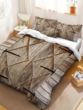 Сірий комплект постільної білизни 180x200 см, Геометричний дизайн, двостороння постільна білизна з мікрофібри, для алергіків, 3 частини (простирадло, ковдра, 2 наволочки 80x80 см)