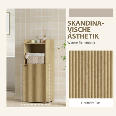 Шафа для ванної кімнати з нішею, з шафкою, відкритою полицею та регульованою полицею, 40 x 31 x 104 см, колір 'лісовий дуб'