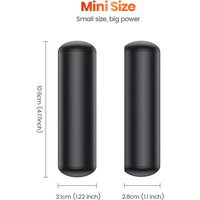 Електричні грілки для рук Warmco 2 шт., 10000 мАг, багаторазові, 3 режими нагріву, портативна батарея-грілка, чорний