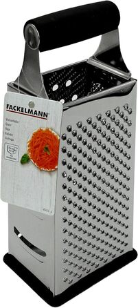 Терка квадратна Fackelmann FEEL, терка для овочів, терка для огірків (срібляста/чорна)