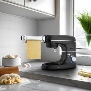 Кухонний комбайн з машиною для пасти – 2000W, електричний, з чашею 6.2L з нержавіючої сталі (чорний)