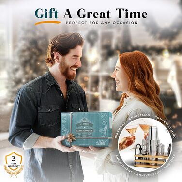 Набір для бармена Bare Barrel Pro: 14 предметів, Boston Shaker, стійка, рецепти, 28oz, професійний