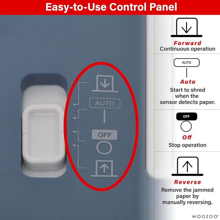 Шредер для документів Woozoo P8GCD, 8 листів, дерев'яний, перехресний ніж, кошик 8.9L, A4