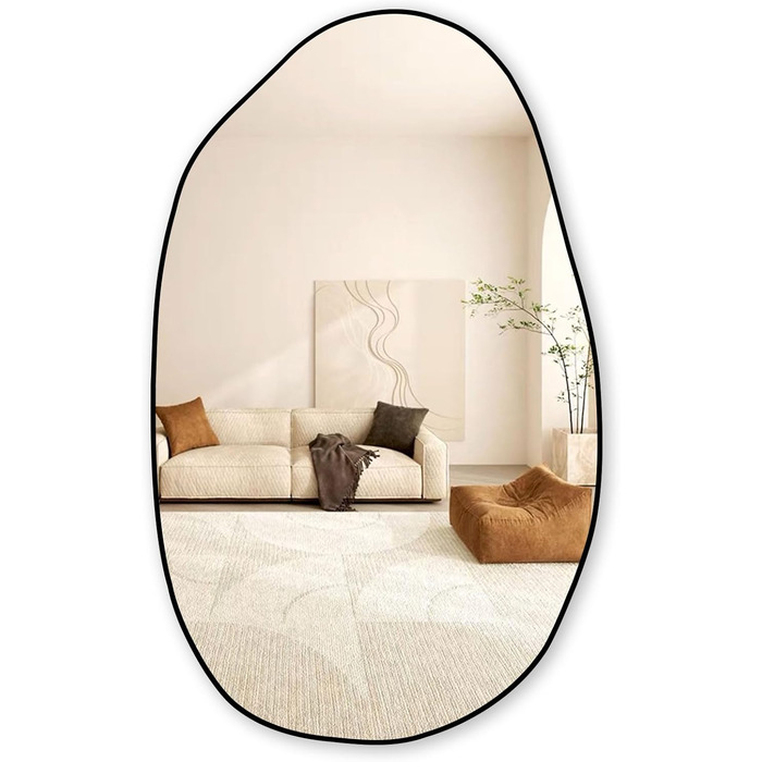 Дзеркало настінне асиметричне GOQELK, 85 x 52 см, декоративне для вітальні, ванної кімнати, спальні