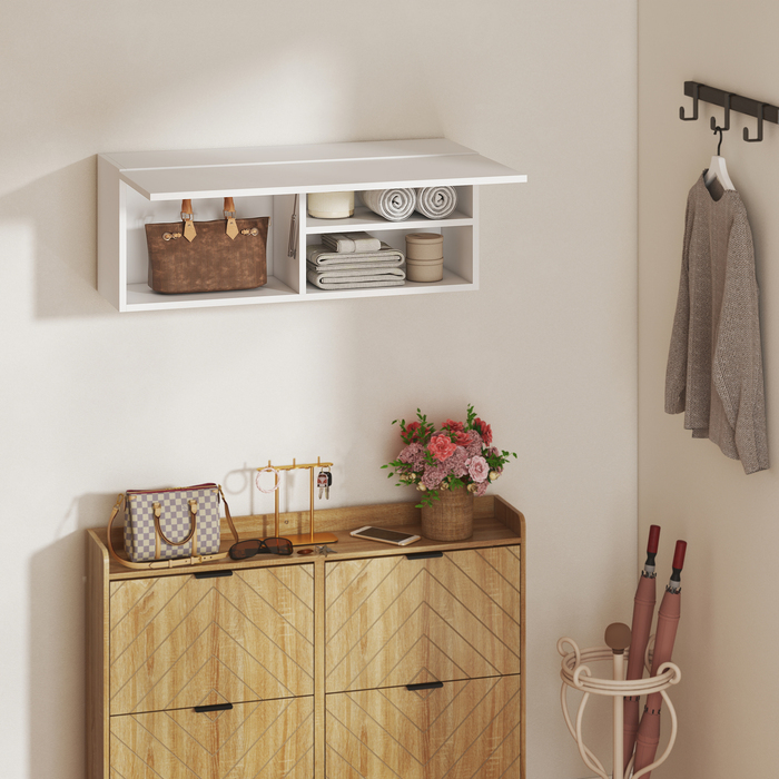Шафка для ванної кімнати навісна, настінна з підйомною дверцятами, з газовою підйомною полицею, 80 x 25 x 30 см, білий