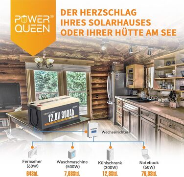 Акумуляторна батарея Power Queen LiFePO4 12.8V100Ah з Bluetooth RV190, понад 4000 часу глибокого циклу, довговічна батарея, ідеальна для автофургонів, автофургонів, тролінгового мотора та кемпінгу (12V300Ah)