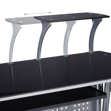 Relaxdays Сучасний комп'ютерний стіл зі скляною стільницею