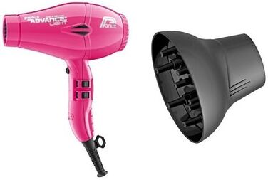 Фен для волосся Parlux Professional Ion (фен) Advance Light Ionic and Ceramic, (рожевий, з софтстайлером)