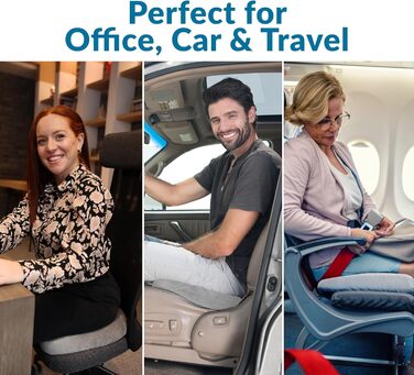 Подушка для сидіння ComfiLife Premium з Memory Foam для спини та ішіасу (сіра)