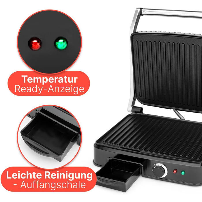 Контактний гриль Clatronic® KG 3487: 2000W, антипригарне покриття, для паніні та тостів