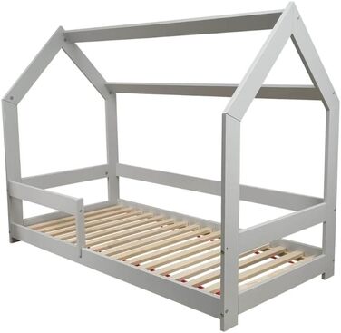 Ліжко Need Sleep House Floor Bed 80x180 см із захистом від падіння Pia Natural (160x80, сірий)