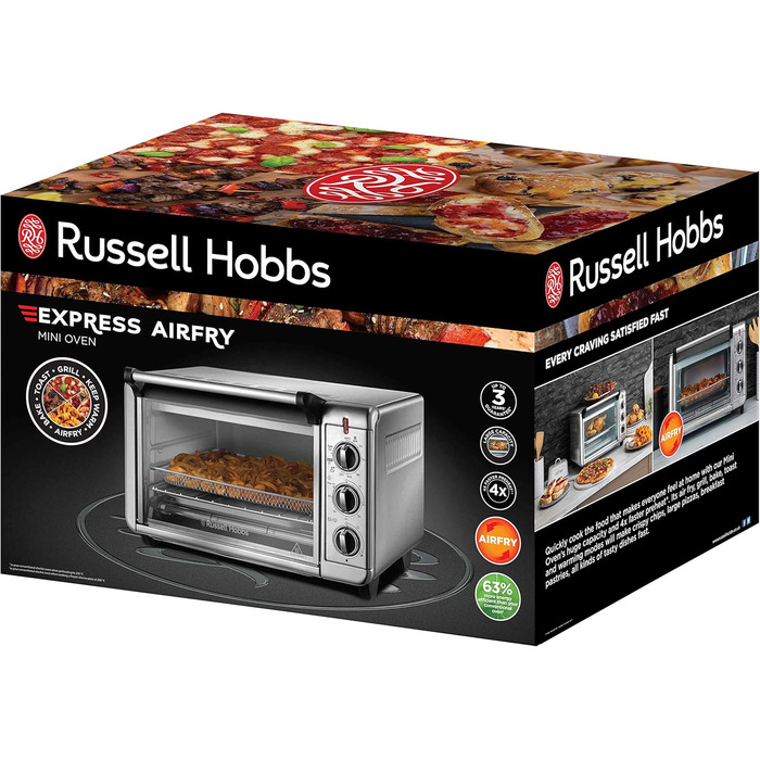 Мультифурна Russell Hobbs Airfryer Express 20л (5-в-1: фритюрниця, міні-піч, гриль, тостер, підігрів) з набором аксесуарів 26680-56